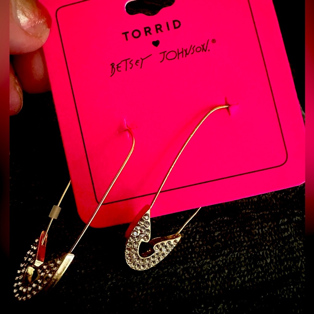 Safety pin earrings by Betsy Johnson for Torrid